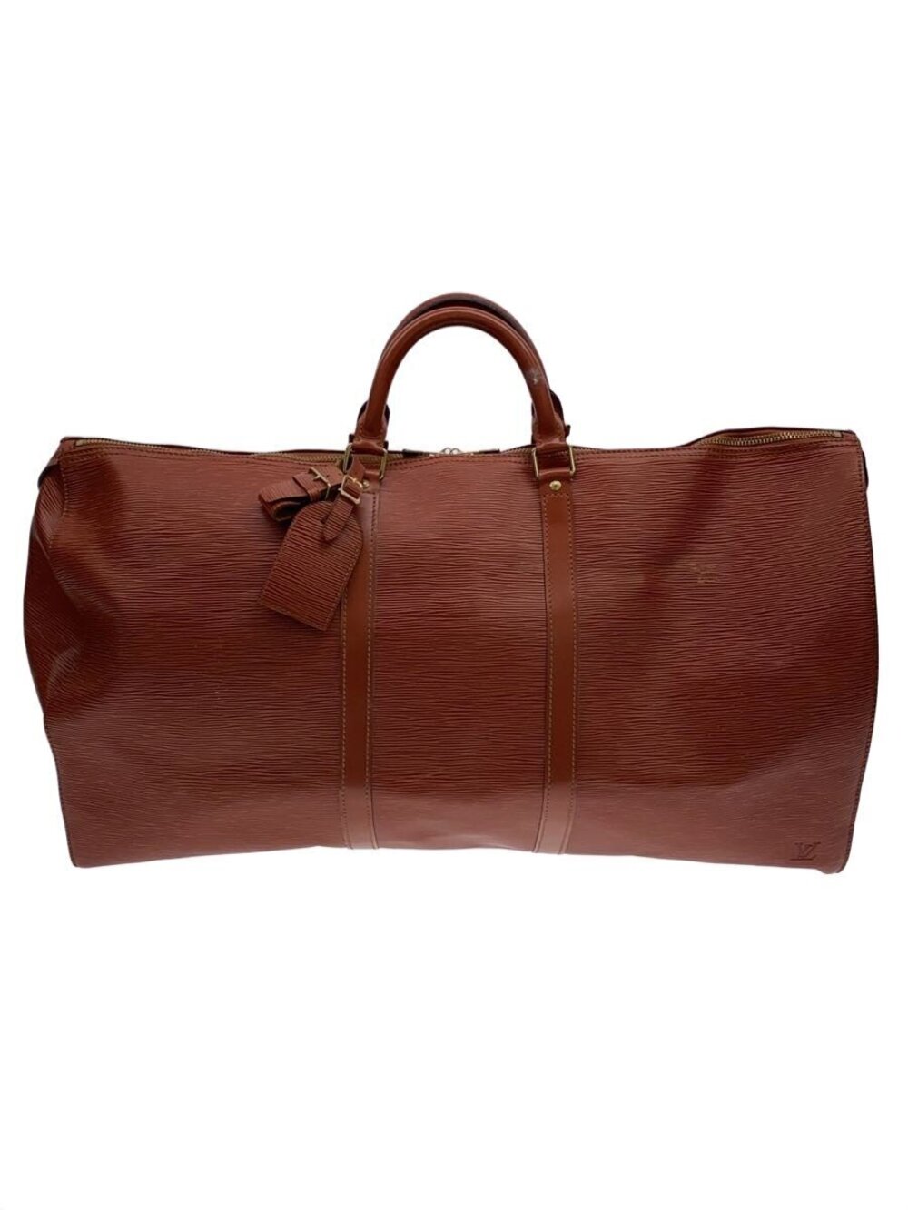 LOUIS VUITTON brown Epi leather duffel bag that Keepall textured leather